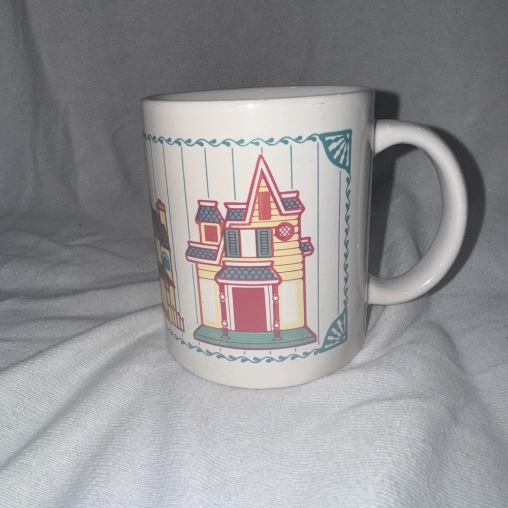 Pastel Painted Ladies Ceramic Mug‎ San Francisco 1989 Vintage